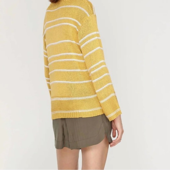 Greylin Larissa Lightweight Stripe Sweater In Golden Mustard Size Extra Small - Picture 2 of 9